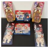 uL - TY Beanie Babies Britannia the Bear, Glory the Bear, Lefty & Righty (McDonald