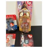 uL - TY Beanie Babies Britannia the Bear, Glory the Bear, Lefty & Righty (McDonald