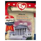 uL - TY Beanie Babies Britannia the Bear, Glory the Bear, Lefty & Righty (McDonald