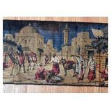 uL - Vintage Tapestry 39 x 19 in - Night Bazaar Scene with Camels