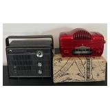 uL - Motorola All-Transistor Radio with Leather Case & TUCKY AM/FM Radio (Lot of 2)