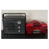 uL - Motorola All-Transistor Radio with Leather Case & TUCKY AM/FM Radio (Lot of 2)