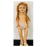 uL - Vintage 19-inch Composition Doll with Braided Hair
