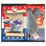 uL - TY Beanie Babies Maple the Bear, Britannia Bear, Glory Bear, Liberty Bear, Lefty the Donkey (Lot of 6)