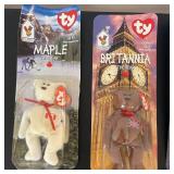 uL - TY Beanie Babies Maple the Bear, Britannia Bear, Glory Bear, Liberty Bear, Lefty the Donkey (Lot of 6)