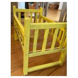 uL - Vintage Yellow Wooden Doll Cradle