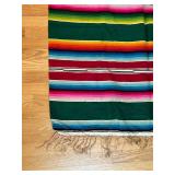 uL - Mexican Serape Blanket 74 x 40 in Multicolor Rainbow Stripes Diamond Motif