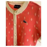 uL - Lacoste Vintage Dress - Coral Pink with Cream Trim, Diamond Print