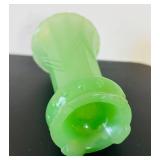 uL - Vase - Vintage Green Glass, 6 in Tall