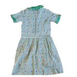 uL - Vintage Green Floral Geometric Dress - 16.5in Waist Across