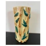 uL - Vintage Bamboo Pattern Ceramic Vase - 8 in Tall