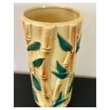 uL - Vintage Bamboo Pattern Ceramic Vase - 8 in Tall