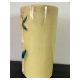uL - Vintage Bamboo Pattern Ceramic Vase - 8 in Tall