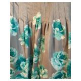 uL - Ellen Tracy Dress - Floral Teal Print, Size 16, Teal Lining
