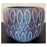 uL - Red Wing G43 4.5 in Planter Pot - Purple & Blue Ribbed Ceramic