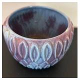 uL - Red Wing G43 4.5 in Planter Pot - Purple & Blue Ribbed Ceramic