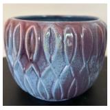 uL - Red Wing G43 4.5 in Planter Pot - Purple & Blue Ribbed Ceramic