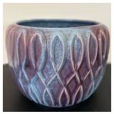 uL - Red Wing G43 4.5 in Planter Pot - Purple & Blue Ribbed Ceramic