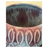 uL - Red Wing G43 4.5 in Planter Pot - Purple & Blue Ribbed Ceramic