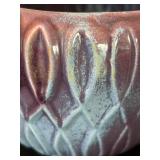 uL - Red Wing G43 4.5 in Planter Pot - Purple & Blue Ribbed Ceramic