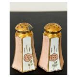 uL - Floral Salt & Pepper Shakers - Vintage Pink & White Rose Pattern, 3 in Tall (2-Piece)