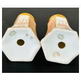 uL - Floral Salt & Pepper Shakers - Vintage Pink & White Rose Pattern, 3 in Tall (2-Piece)