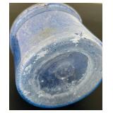 uL -Vintage Art Glass Blue Glass Vase 5-Inch Tall - Crackle Finish - Decorative Art Glass