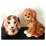 uL - Pair of 8-Inch Vintage Ceramic Dog Vases - Set of 2