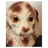 uL - Pair of 8-Inch Vintage Ceramic Dog Vases - Set of 2