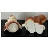 uL - Pair of 8-Inch Vintage Ceramic Dog Vases - Set of 2