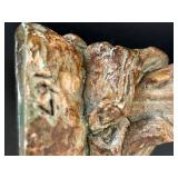 uL - Owl Statue - 9-inch-high - Bronze Patina Finish on Rock Base