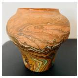 uL - Two Pieces of Vintage Nemadji Pottery Swirl Art Pottery