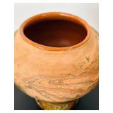 uL - Two Pieces of Vintage Nemadji Pottery Swirl Art Pottery