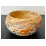 uL - Two Pieces of Vintage Nemadji Pottery Swirl Art Pottery