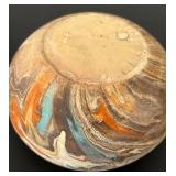 uL - Two Pieces of Vintage Nemadji Pottery Swirl Art Pottery
