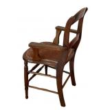 UL - Vintage Wooden Armchair with Leather Seat