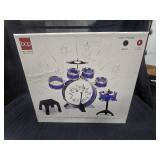 11-Piece Kids Beginner Drum Percussion Musical Instrument Toy Set, Black