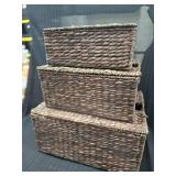 NEW 3 Woven Stackable Baskets