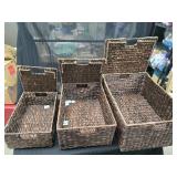 NEW 3 Woven Stackable Baskets