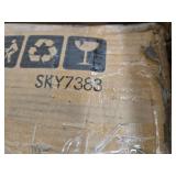 Faux Leather Upholstered Convertible Sofa Bed Futon w/ 2 Cupholders, Blue