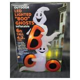6' Outdoor Led Lighted Boo Ghost Inflatable