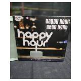 Happy hour Neon Light/ Ring for Beer Bell/Wine Stopper