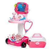 Play Doctor Kit for Kids, Boys & Girls with 17 Accessories, Mobile Cart