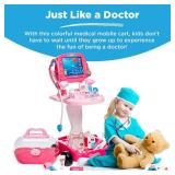 Play Doctor Kit for Kids, Boys & Girls with 17 Accessories, Mobile Cart