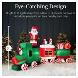 Pre-lit Inflatable Christmas Train & Animated Santa Claus - 8.5ft