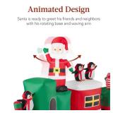 Pre-lit Inflatable Christmas Train & Animated Santa Claus - 8.5ft