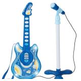 Kids Pretend Play Guitar Musical Instrument Toy w/ Microphone, Stand - 19in