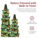 Set of 3 Pre-Lit Ceramic Tabletop Christmas Trees