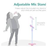 Kids Pretend Play Guitar Musical Instrument Toy w/ Microphone, Stand - 19in Pink