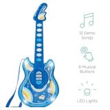 Kids Pretend Play Guitar Musical Instrument Toy w/ Microphone, Stand - 19in Blue